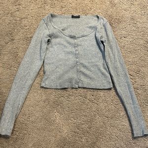 Gray Brandy Melville cropped long sleeve!!